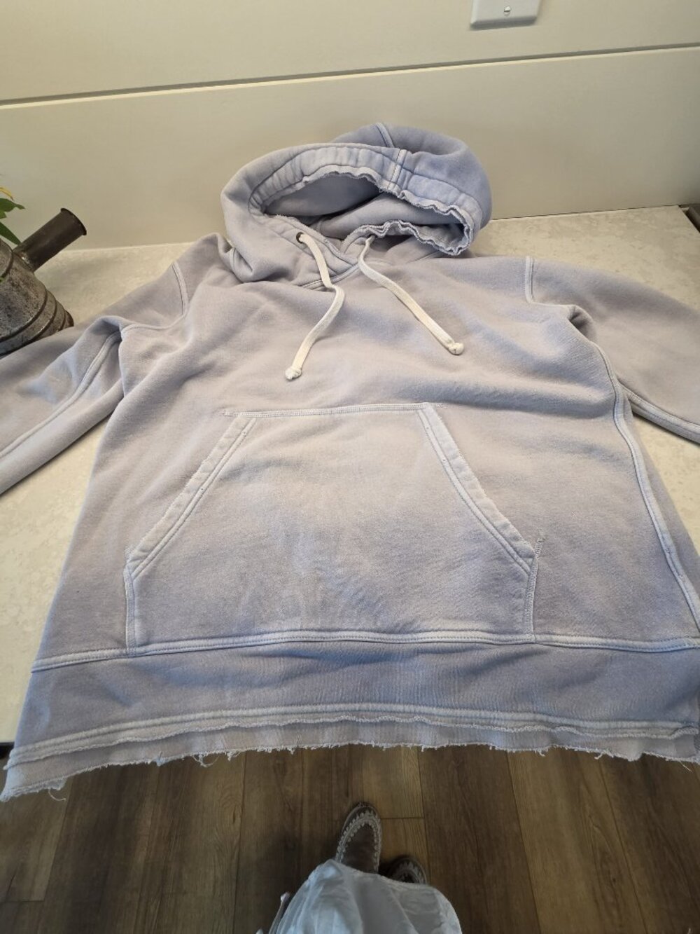 Free People We The Free Zuma Hoodie Chambray Sky Oversized Small blue lilac - Picture 4 of 6